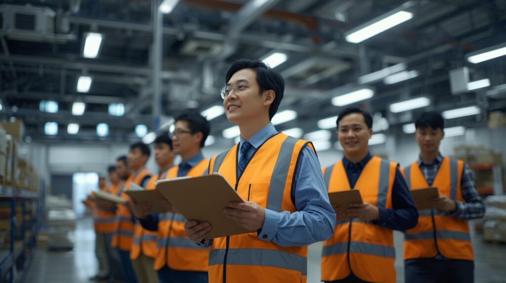 logistic asian japanese team worker logistic asian japanese team worker